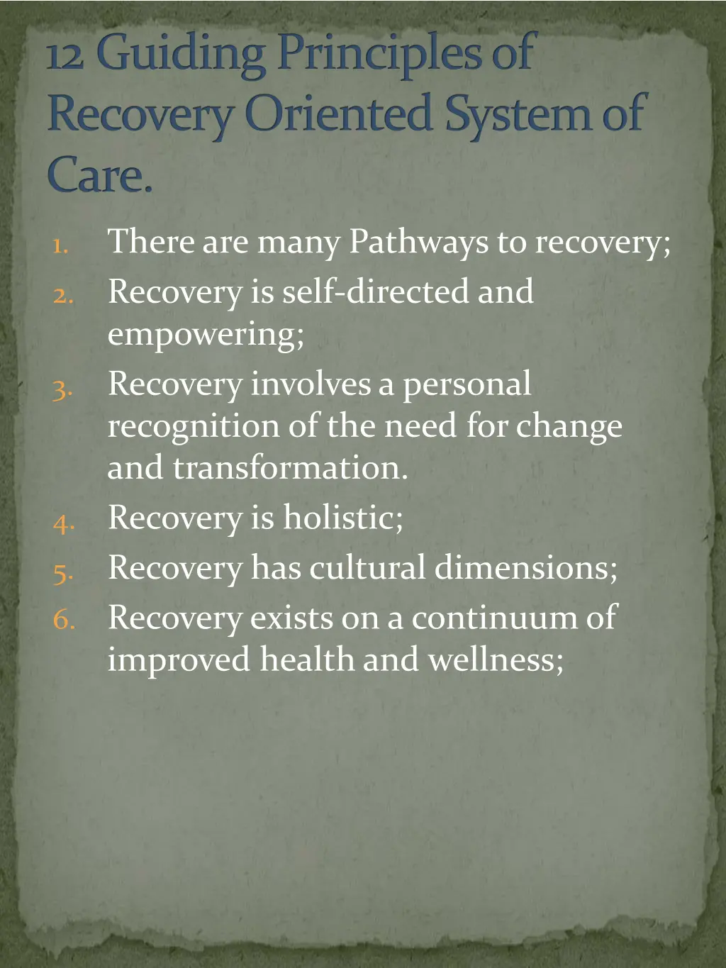 12 guiding principles of recovery oriented system