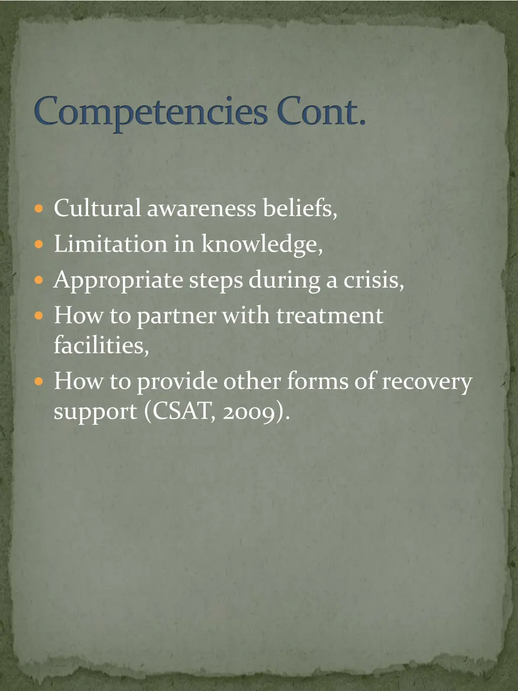 competencies cont