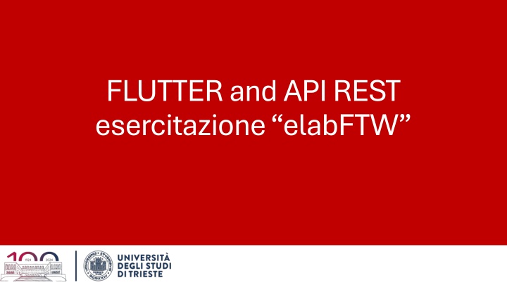 flutter and api rest esercitazione elabftw