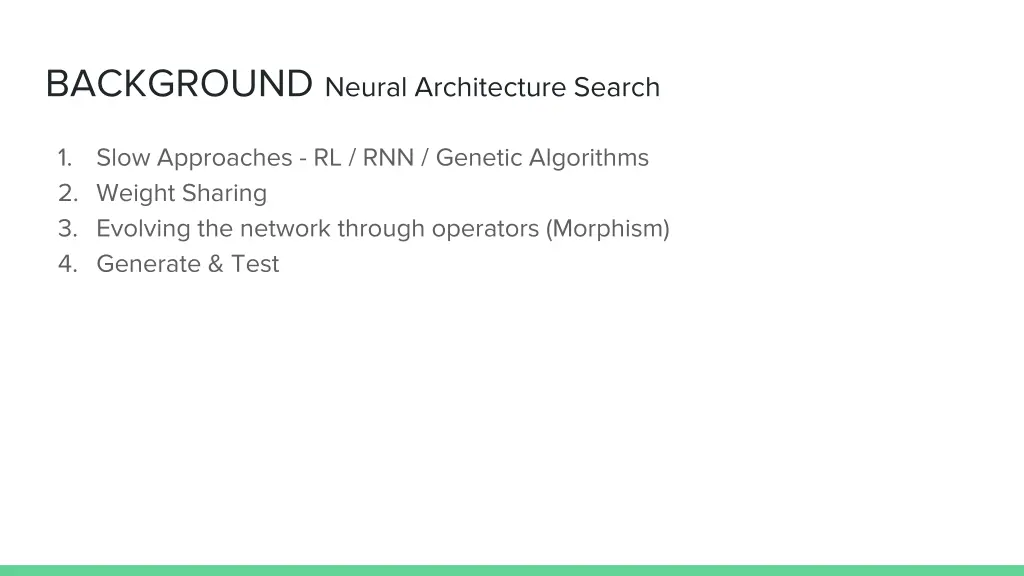 background neural architecture search