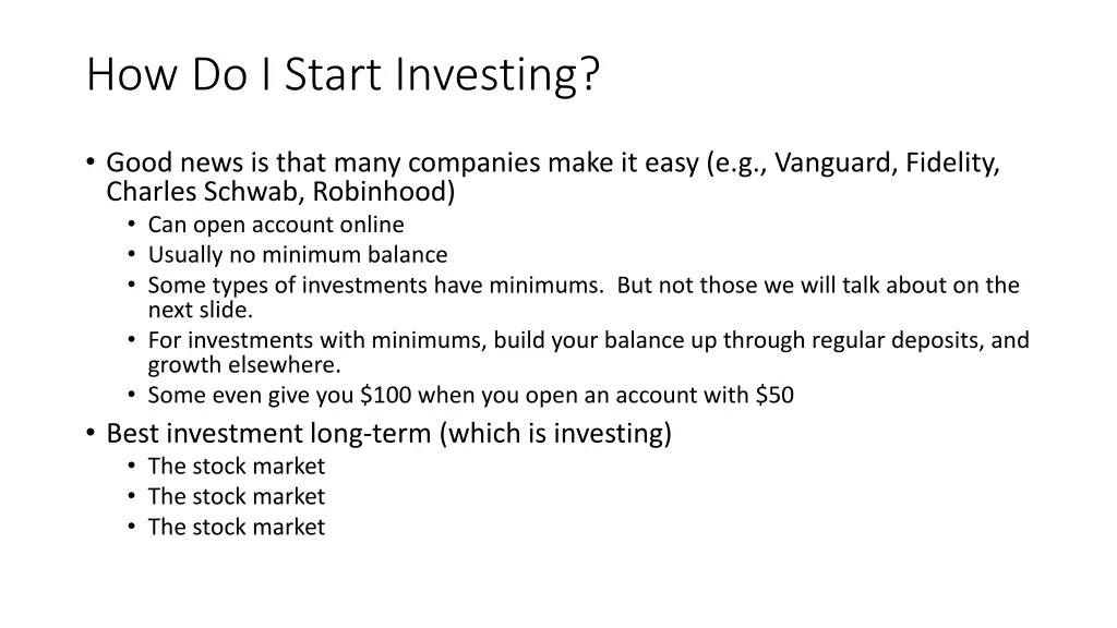 how do i start investing