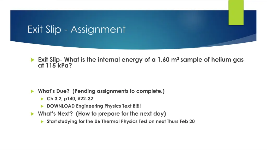 exit slip assignment