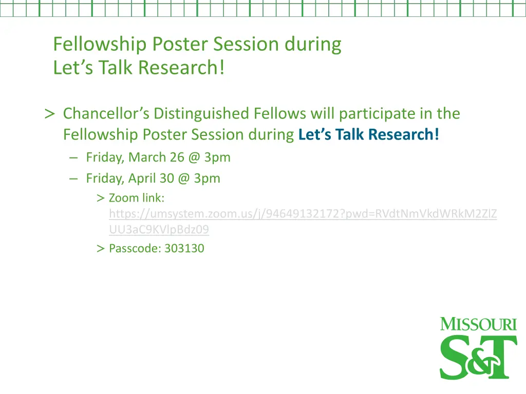 fellowship poster session during let s talk