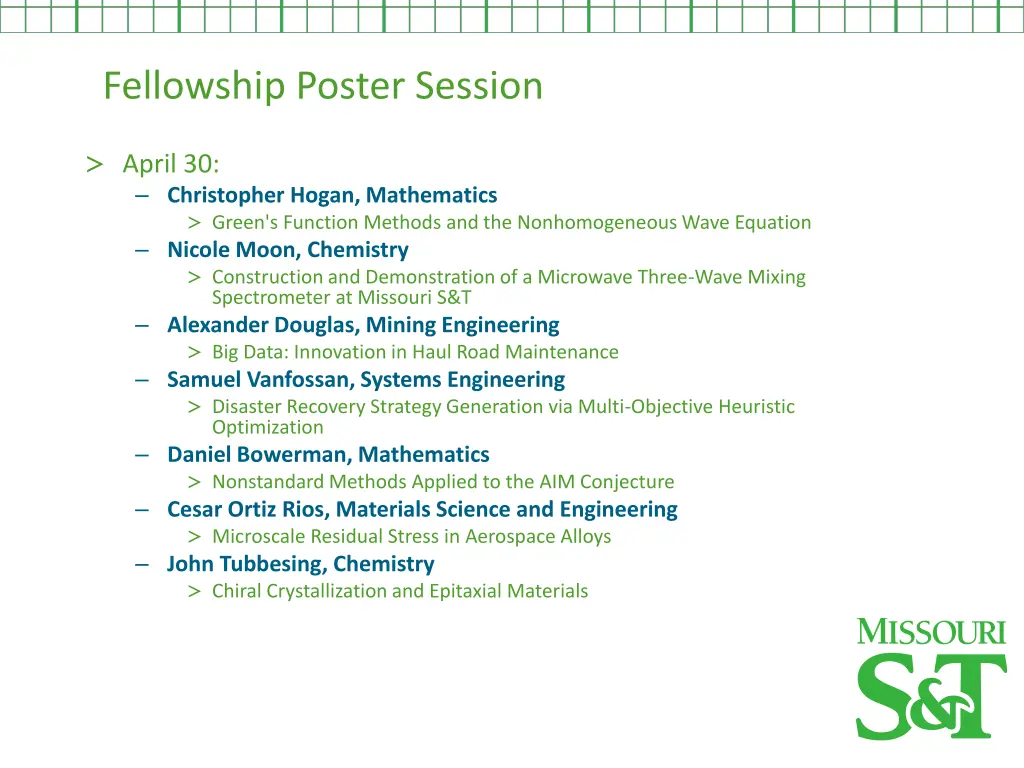 fellowship poster session