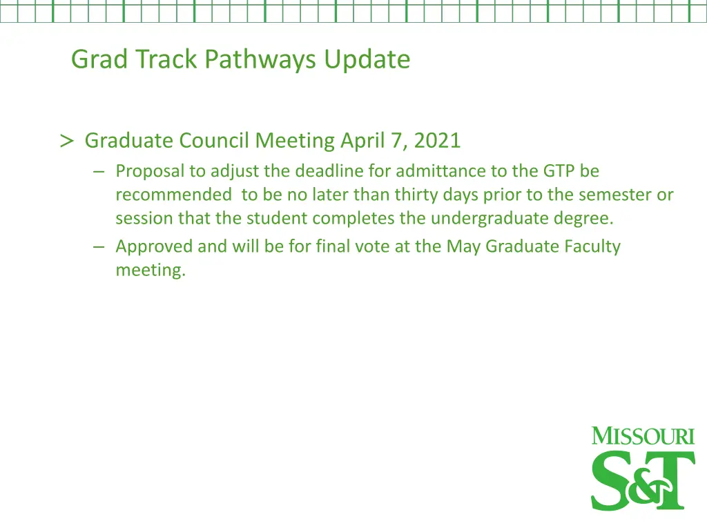 grad track pathways update