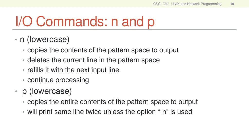 csci 330 unix and network programming 18