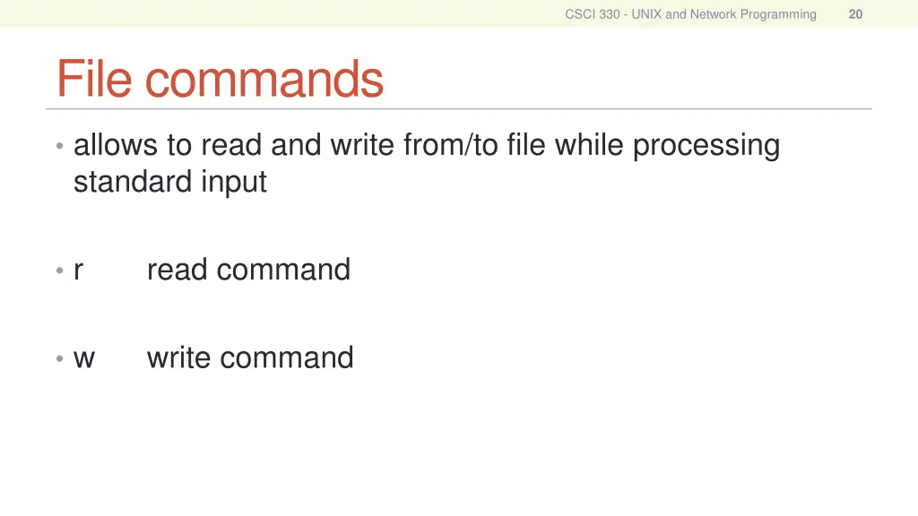 csci 330 unix and network programming 19