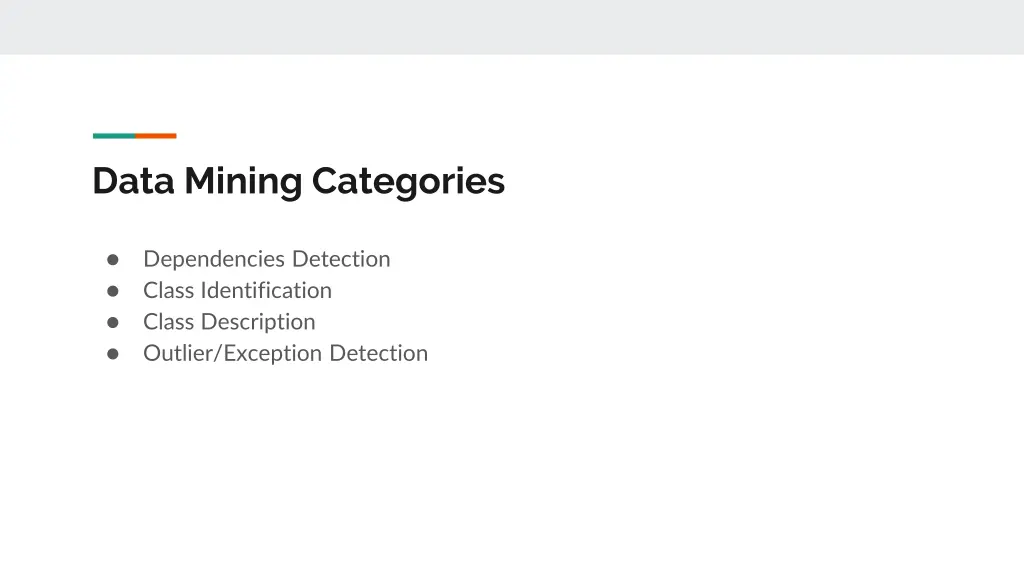 data mining categories