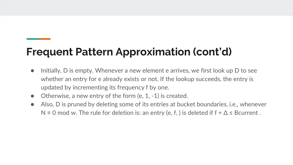frequent pattern approximation cont d 1
