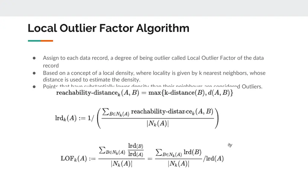 local outlier factor algorithm