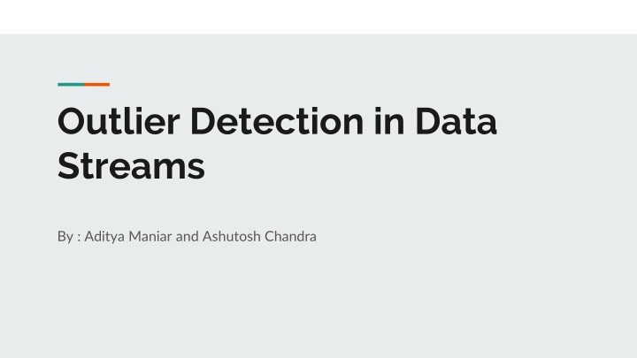 outlier detection in data streams