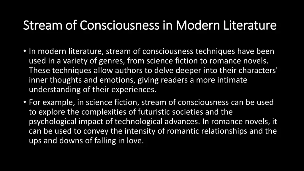 stream of consciousness in modern literature