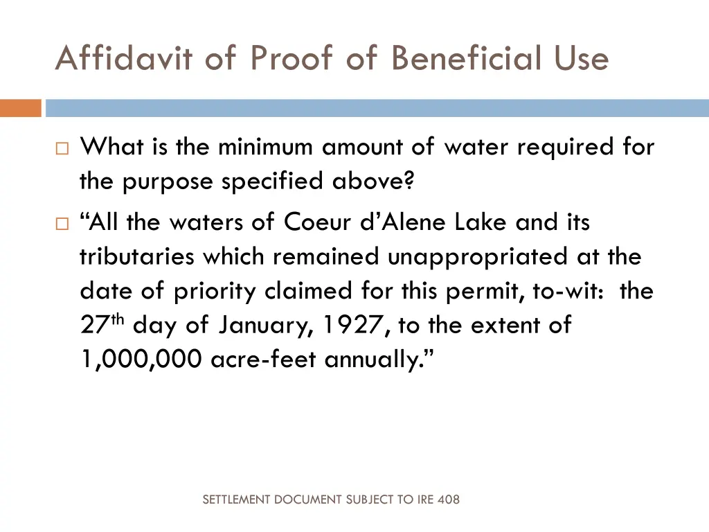 affidavit of proof of beneficial use