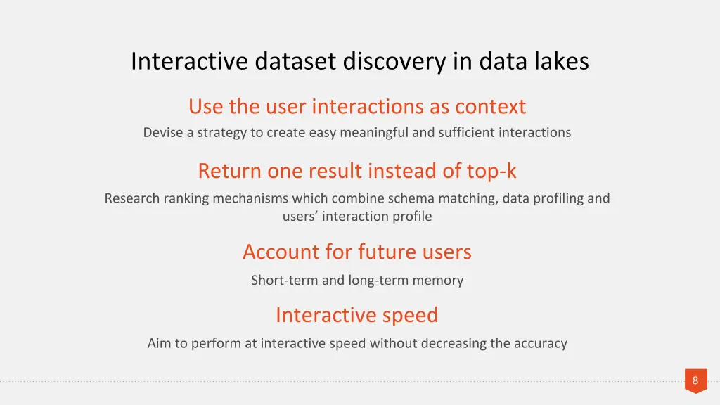 interactive dataset discovery in data lakes