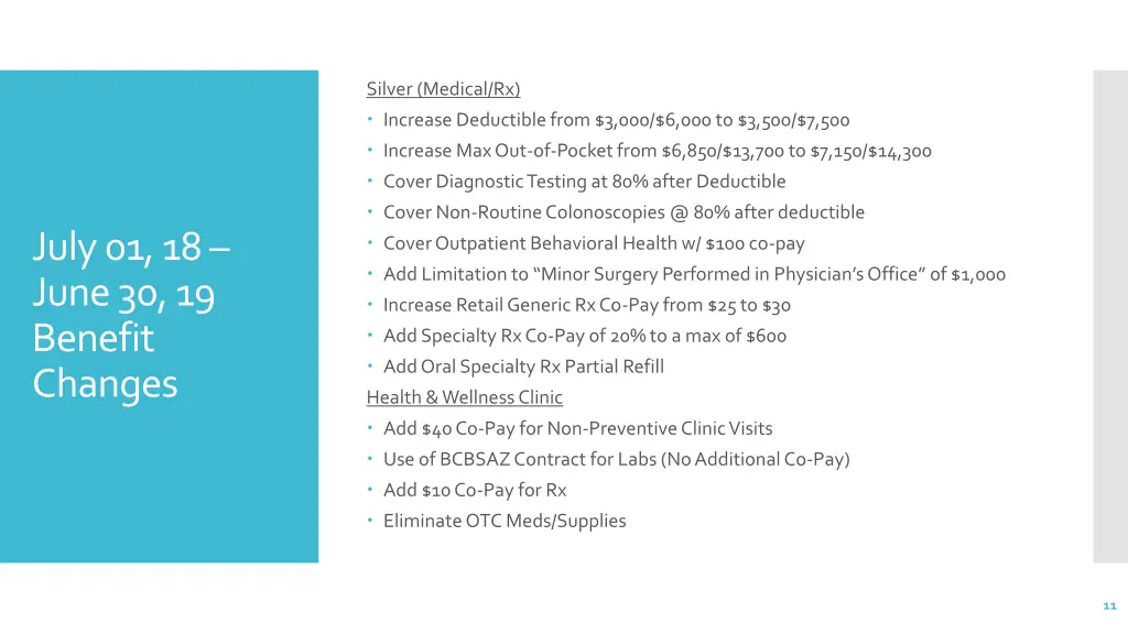 silver medical rx increase deductible from