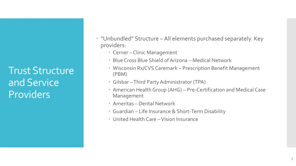 unbundled structure all elements purchased