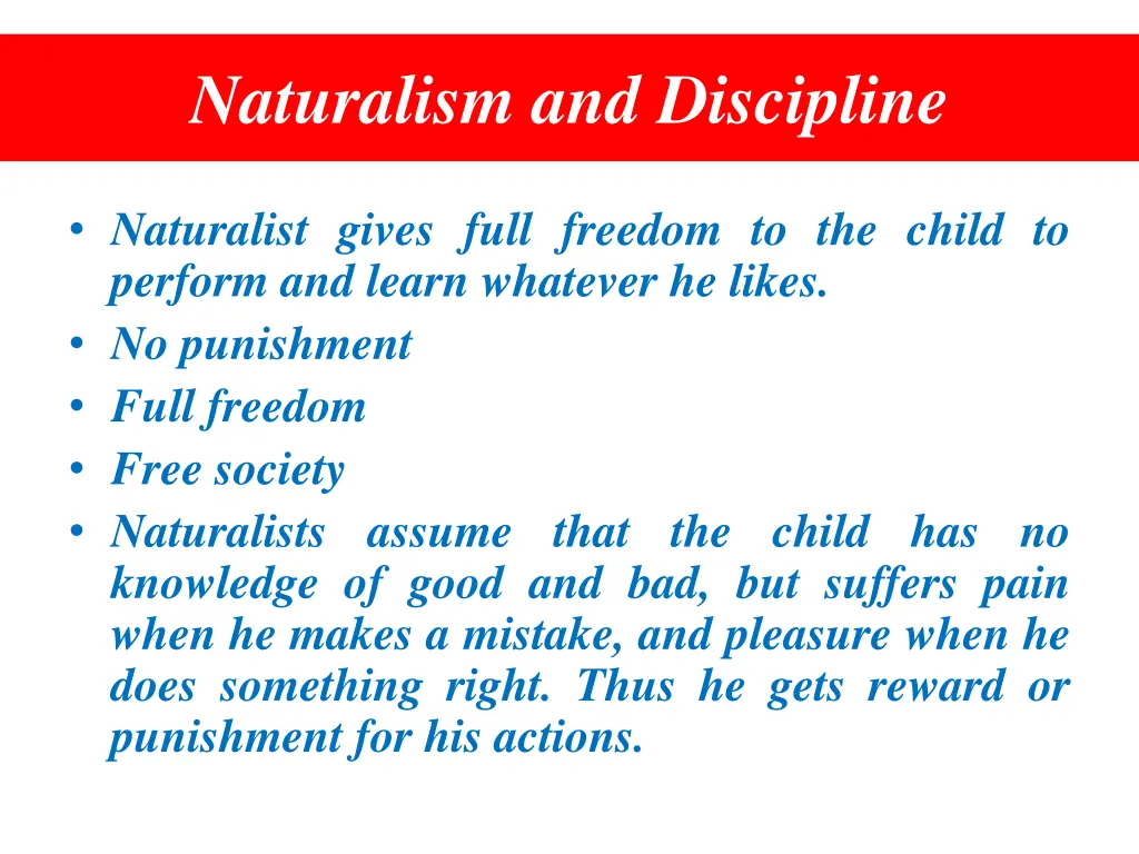 naturalism and discipline