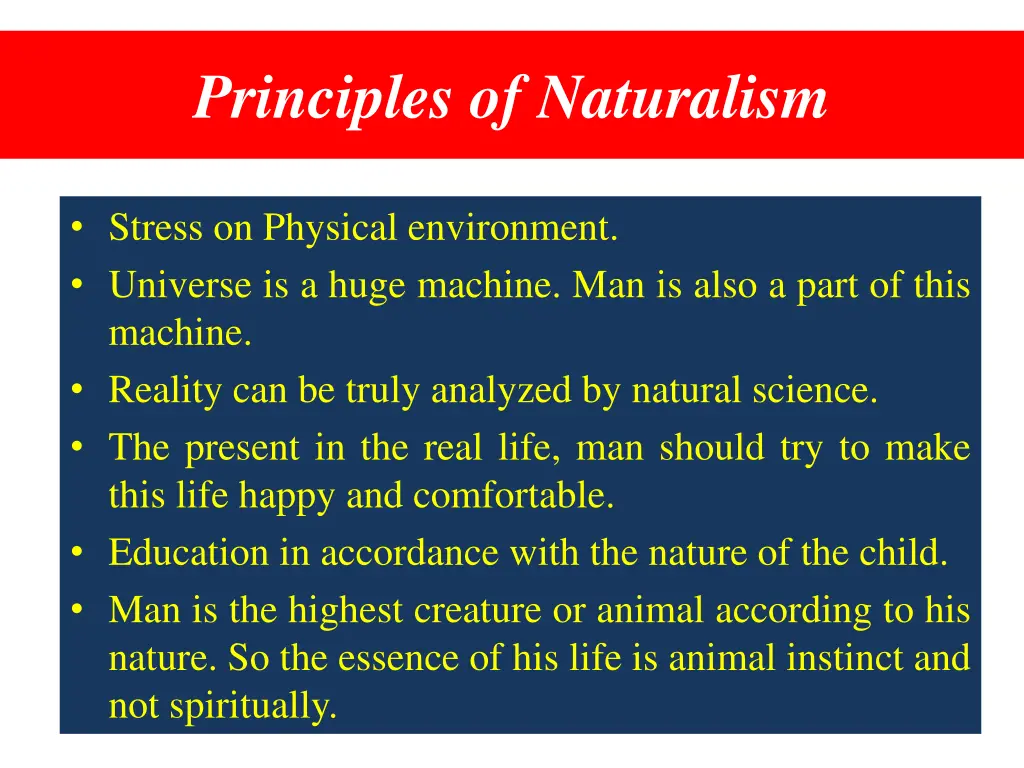 principles of naturalism
