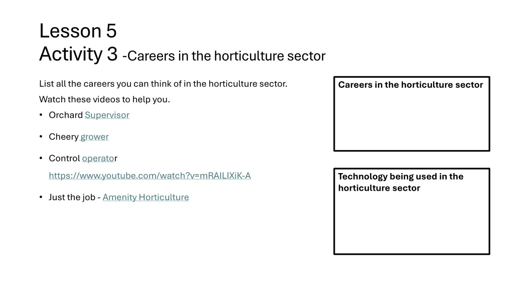lesson 5 activity 3 careers in the horticulture