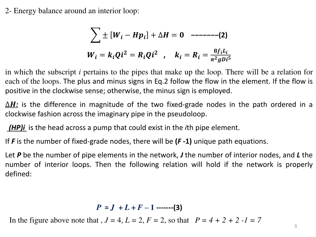 2 energy balance around an interior loop