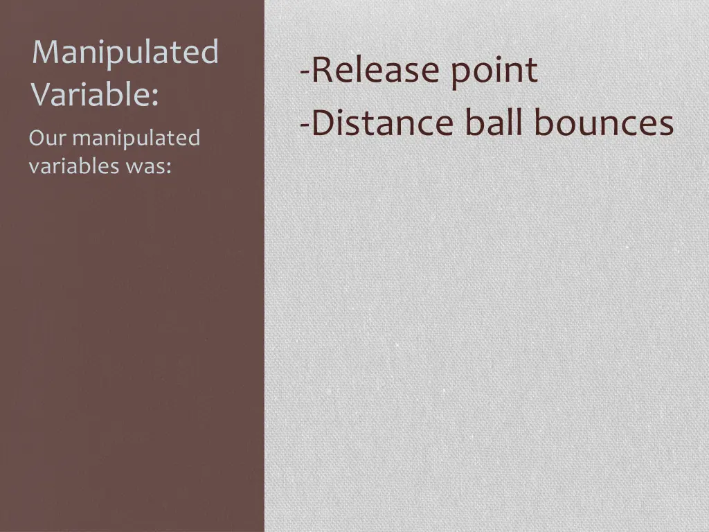 manipulated variable