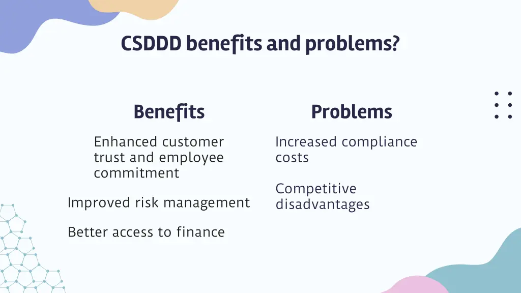 csddd benefits and problems