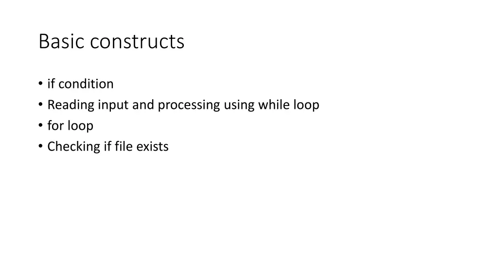 basic constructs