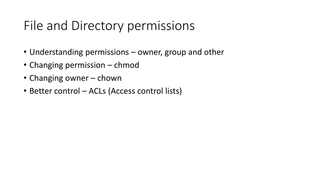 file and directory permissions