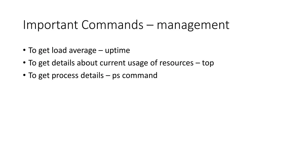 important commands management