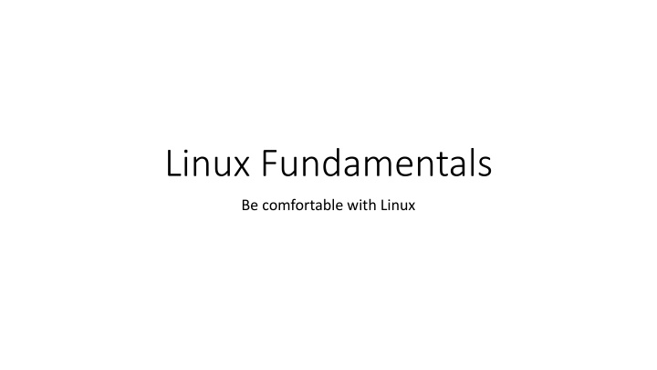 linux fundamentals