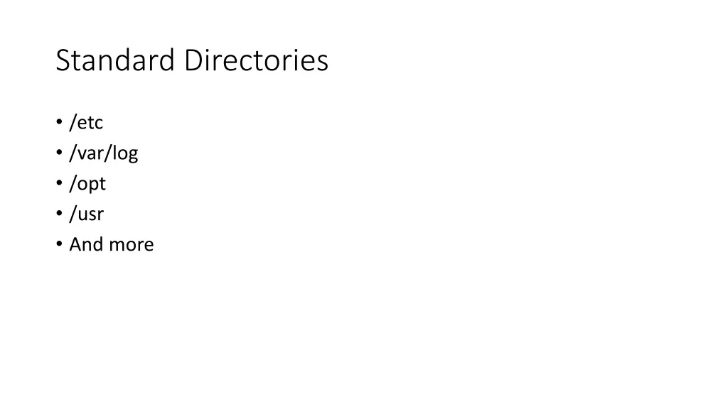 standard directories