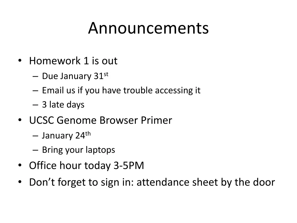 announcements