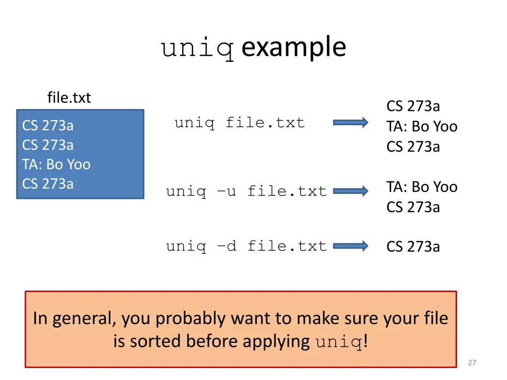 uniq example