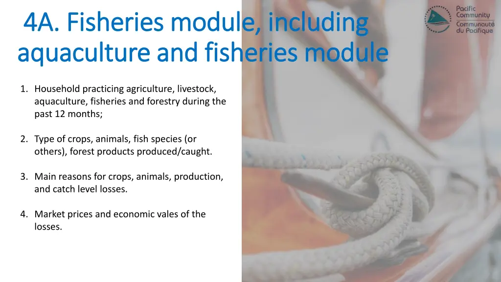 4a fisheries module including 4a fisheries module
