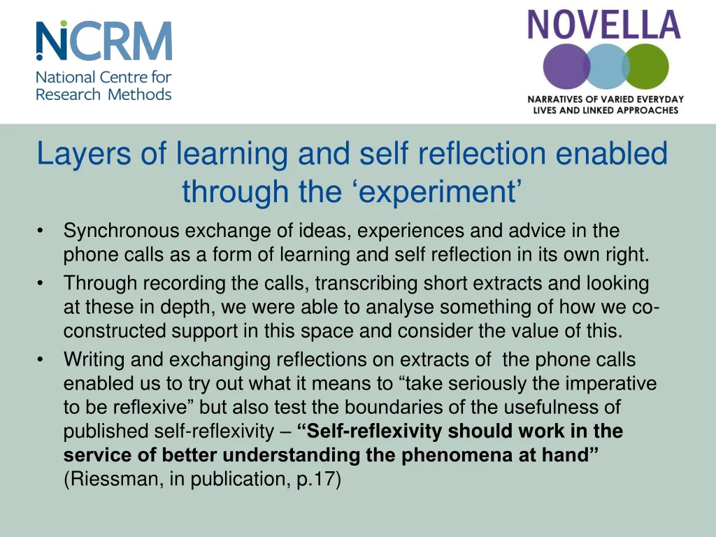 layers of learning and self reflection enabled