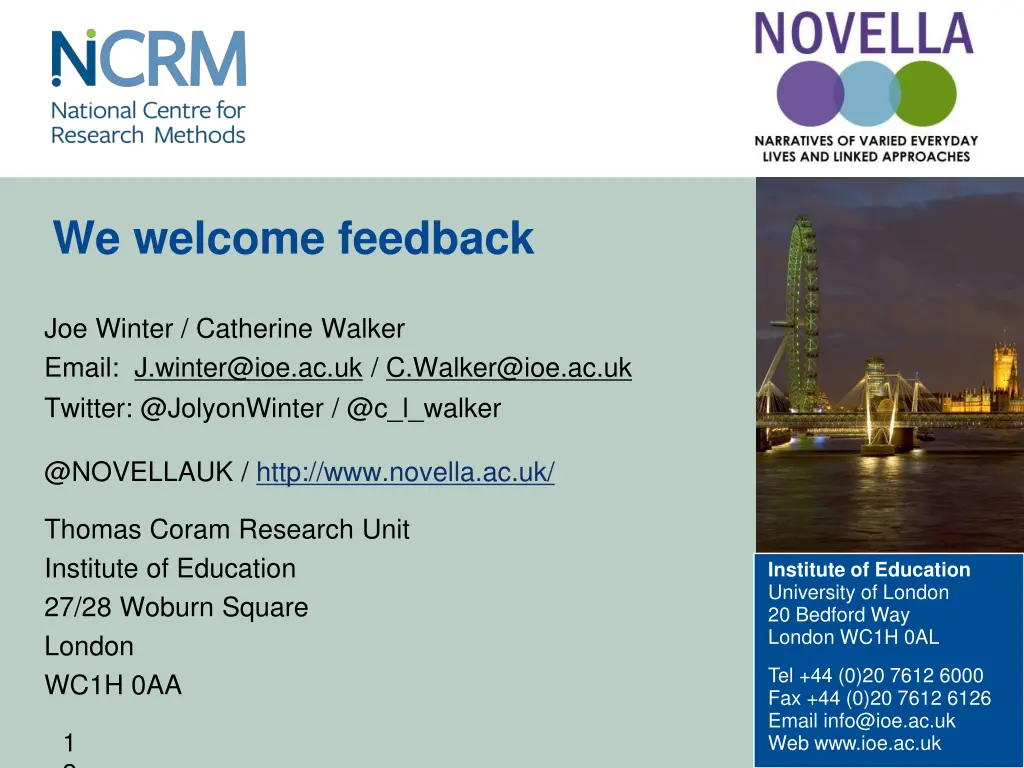 we welcome feedback