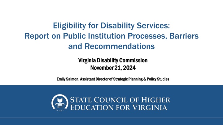 eligibility for disability services report