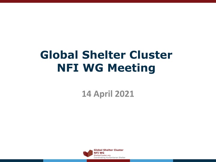 global shelter cluster nfi wg meeting