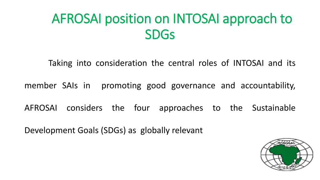 afrosai position on intosai afrosai position