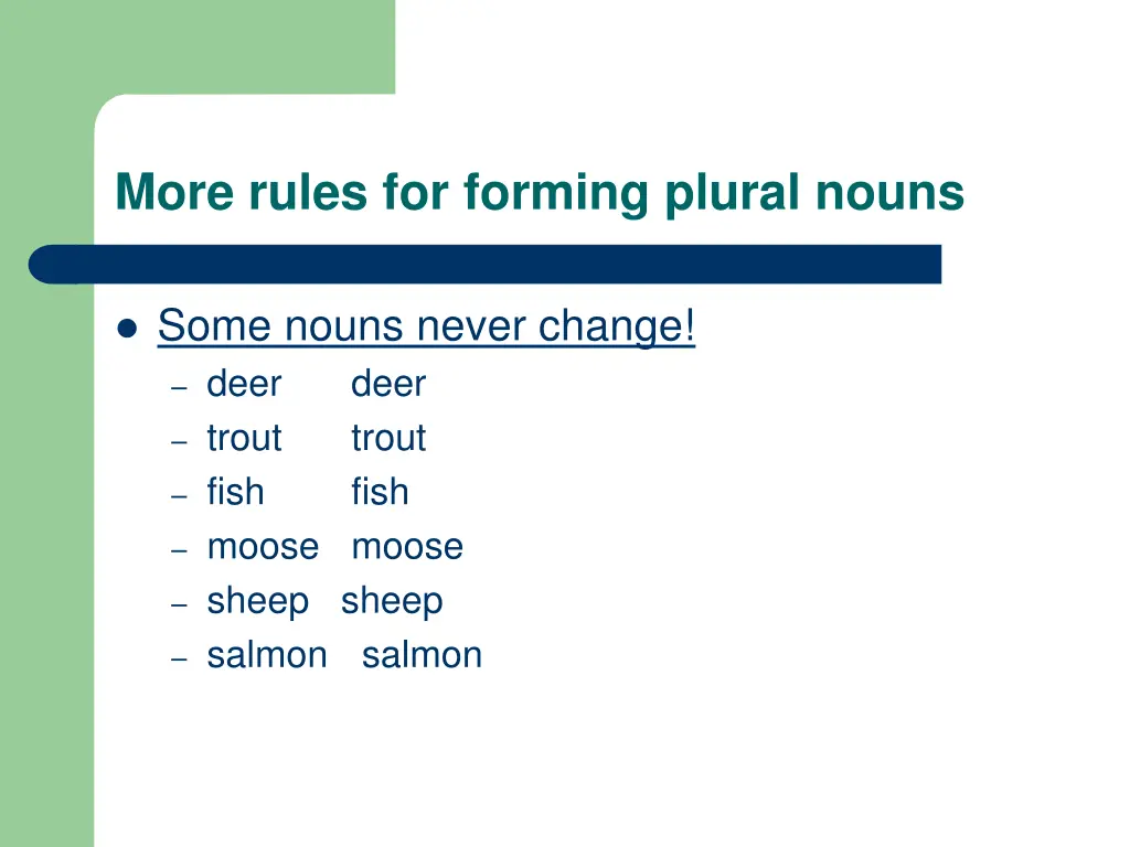 more rules for forming plural nouns 2