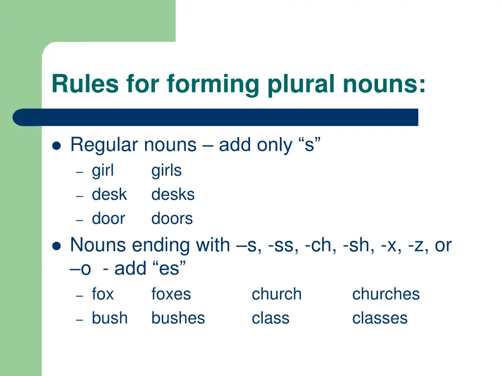 rules for forming plural nouns