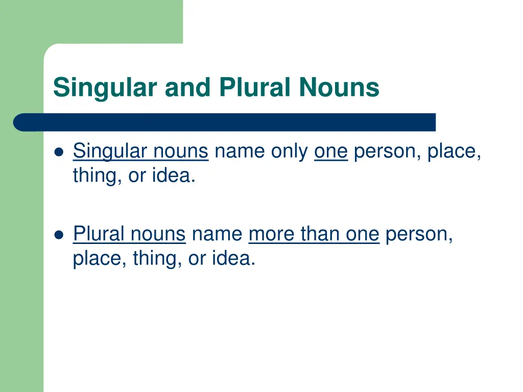singular and plural nouns
