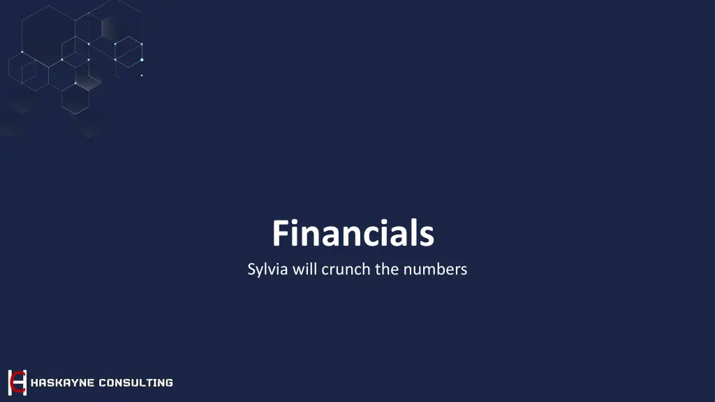 financials sylvia will crunch the numbers