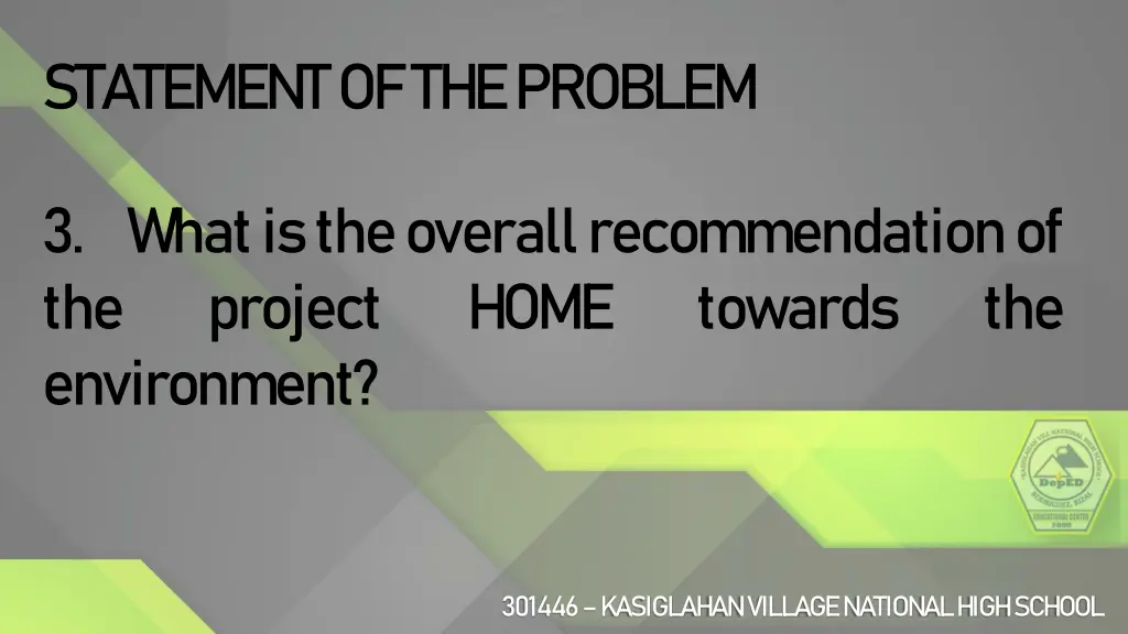 statement of the problem