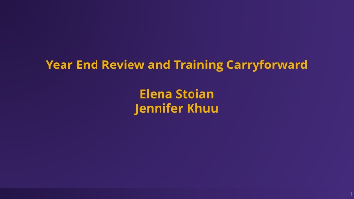 year end review and training carryforward