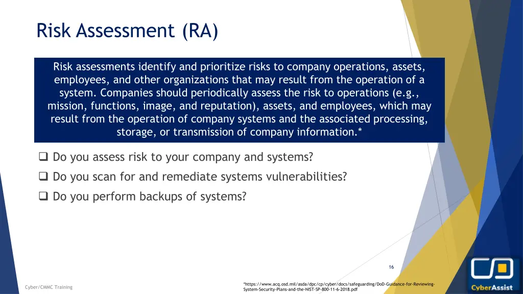 risk assessment ra