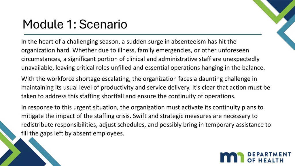 module 1 scenario
