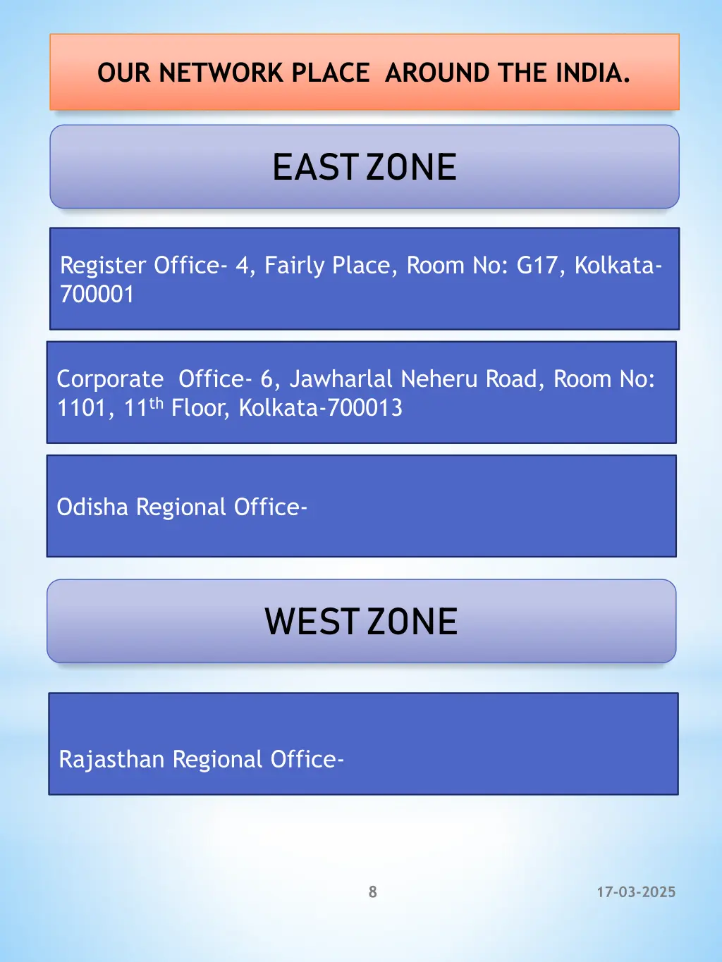 our network place around the india