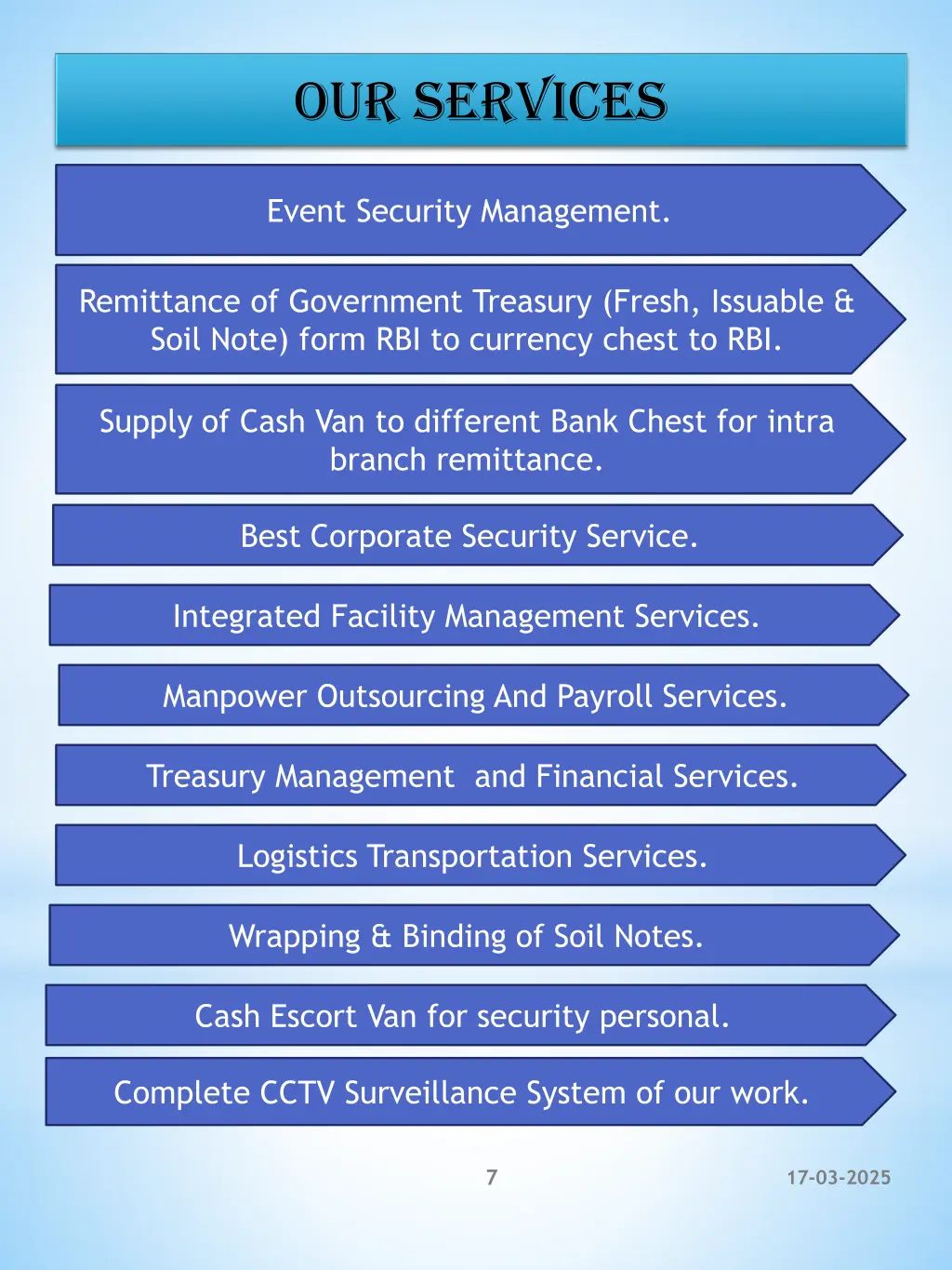 our services