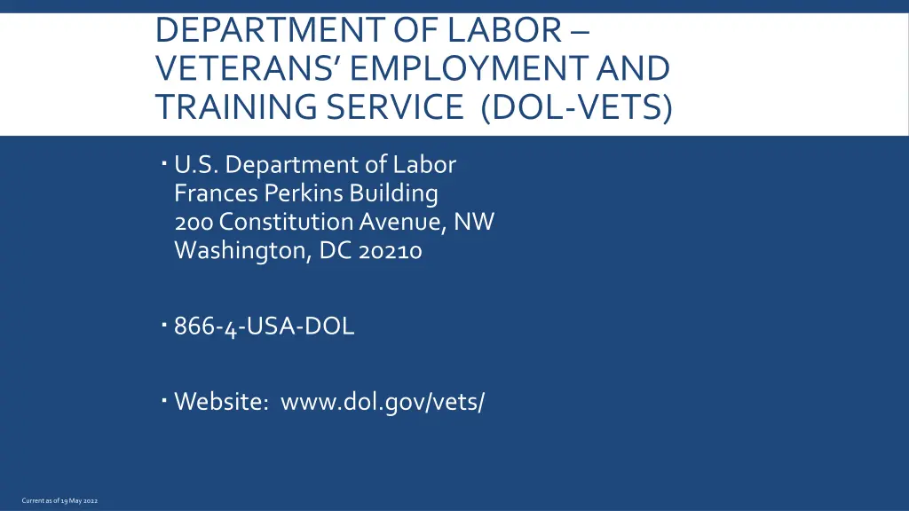 department of labor veterans employment